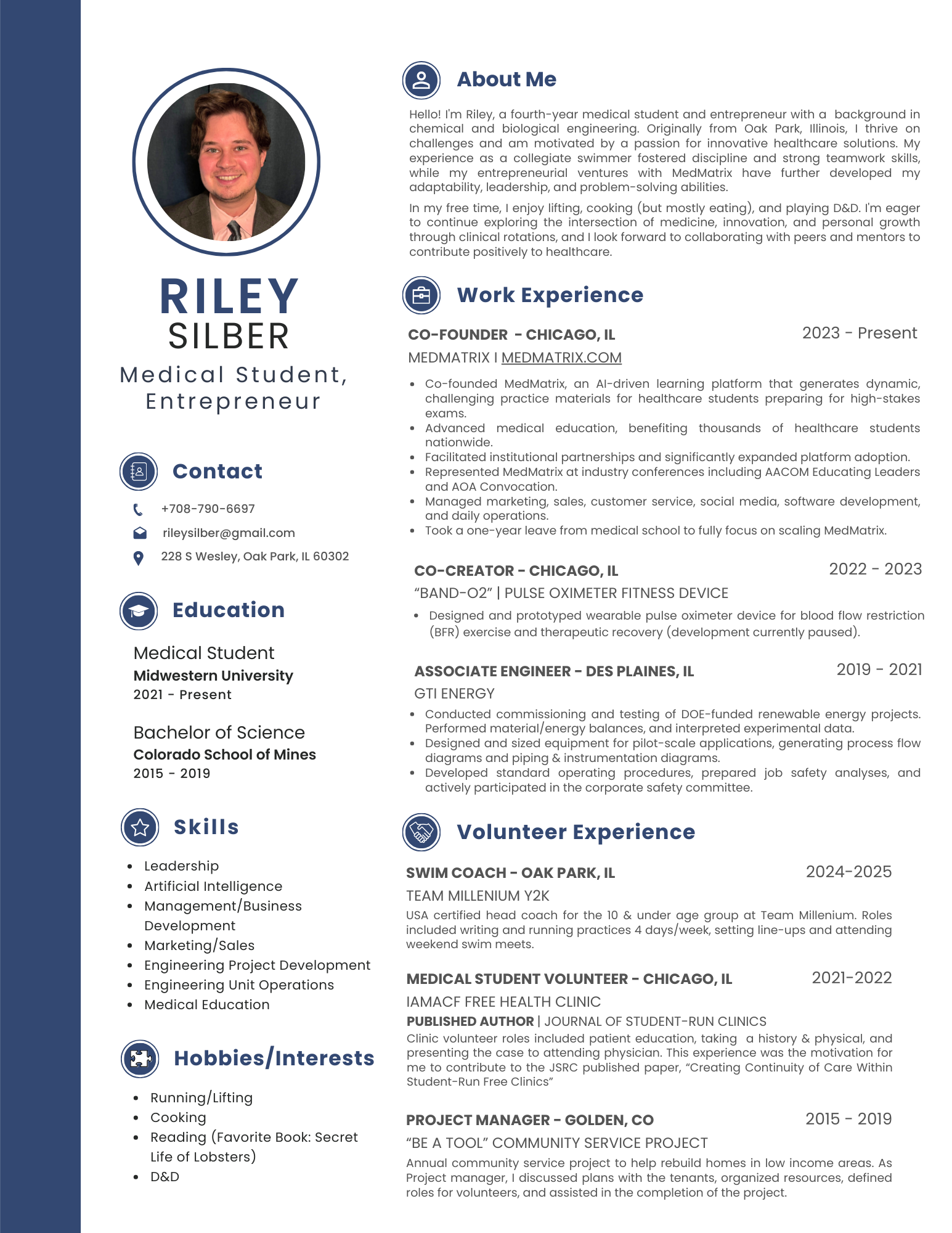 Riley Silber's Resume