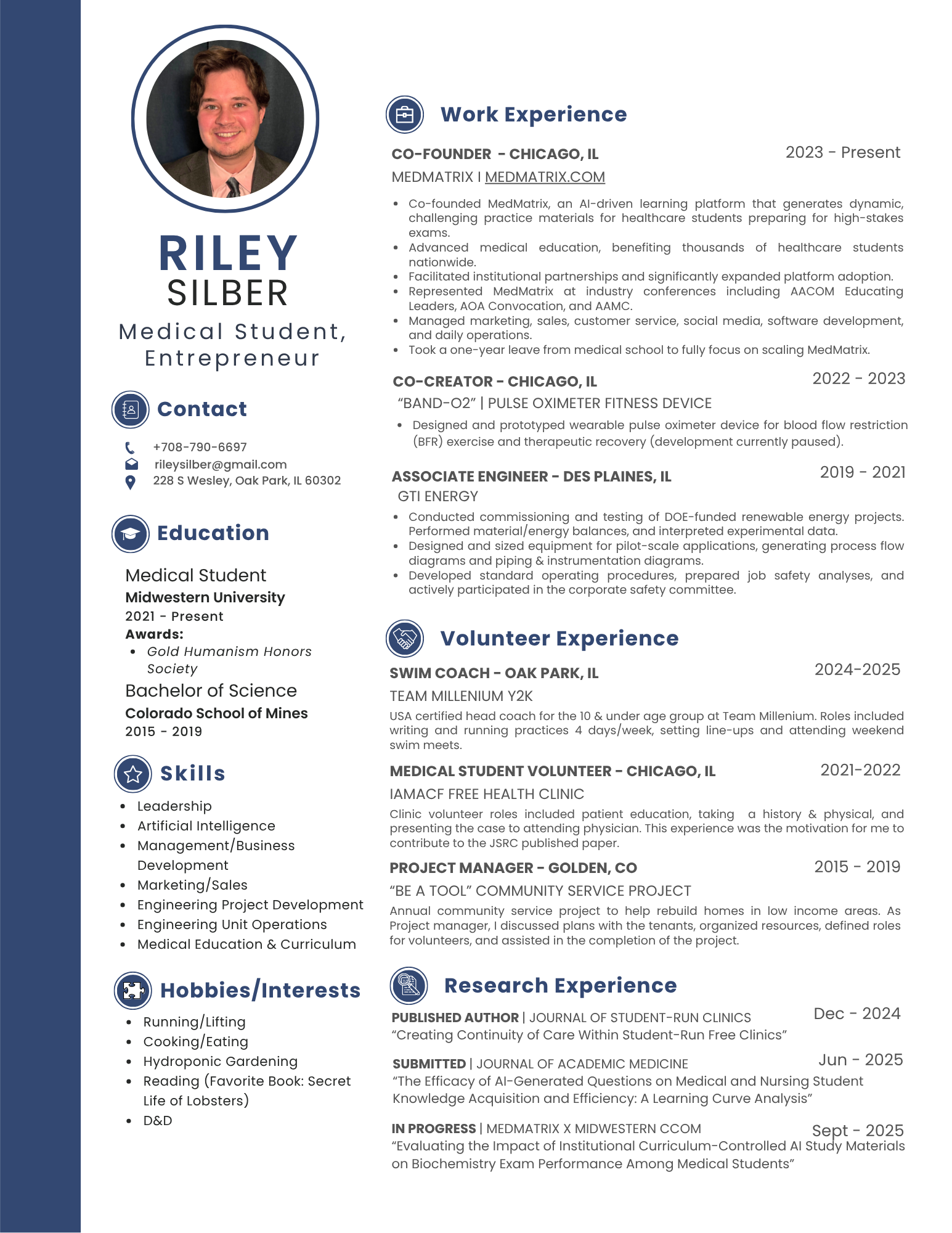 Riley Silber's Resume